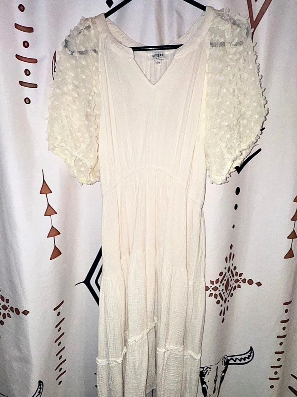Umgee Maxi Dress in White Size Large Like New